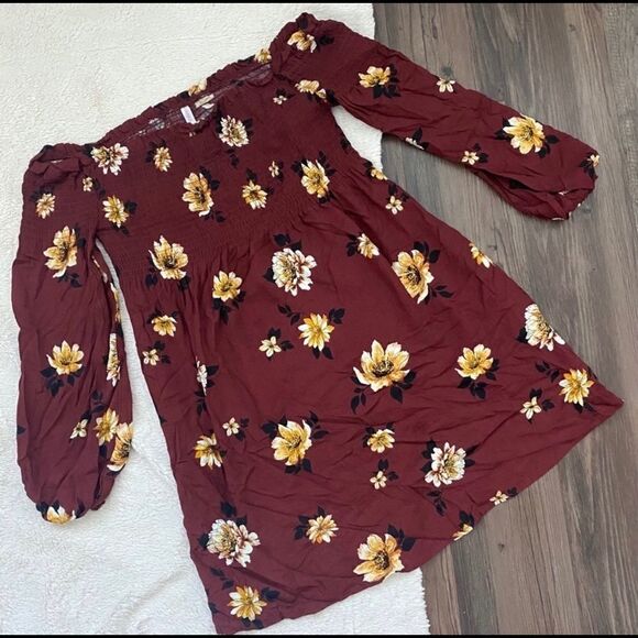 NWT Xhilaration Floral Print Long Sleeve Dress - Picture 3 of 7